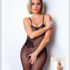 Zwarte netstof bodystocking met fijne bandjes - Nummer 6 - Bodystocking Collectie - CM99006