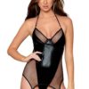 Body met bustier-effect en jarretelles zwart - DG12804BLK
