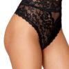 Zwarte kanten string met hoge taille - DG1477BLK