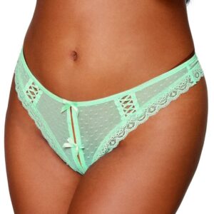 Mintgroene string met open kruis en vetersluiting aan de achterkant - DG1480MIN