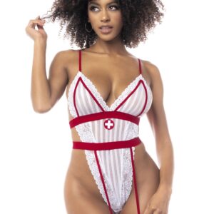 Verpleegsterkostuum met body en hoofdband - MAL6486COS