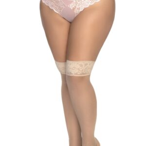 Nylon kousen, grote maat, half transparant huidskleur - MAL1101XNUDE