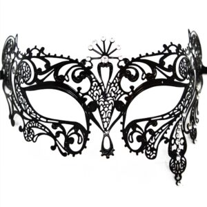 Venetiaans masker Bianca stijf goud met strass - HMJ-047BK