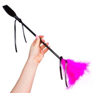 Zweep met geheime plumeau spel - Roze