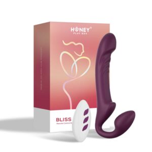 Bliss Strap-on roterende kop met afstandsbediening - Bordeaux