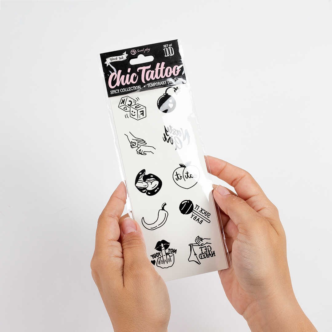 Spicy collectie - Tijdelijke tatoeages pakket van 10 - Afbeelding 4