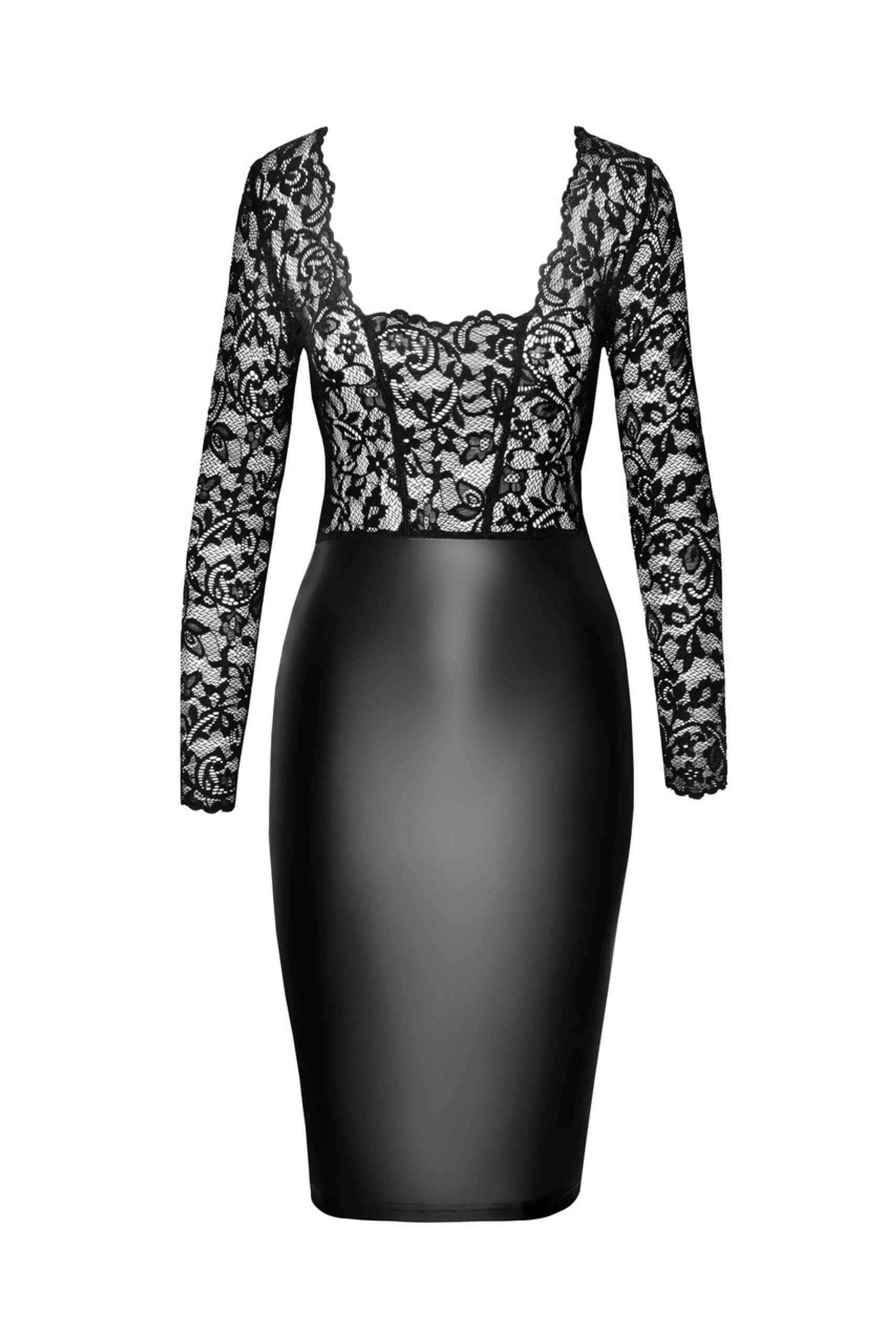 F295 Euphoria Midi-jurk van kant en wetlook - Afbeelding 4