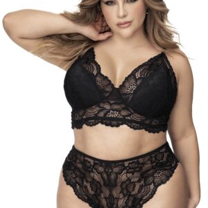 Grote maten lingerie, beha en slip van gerecyclede vezels - MAL8796XBLK