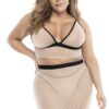 Beha, string en rok, grote maat, netstof Huid/Zwart - MAL8776XNBL
