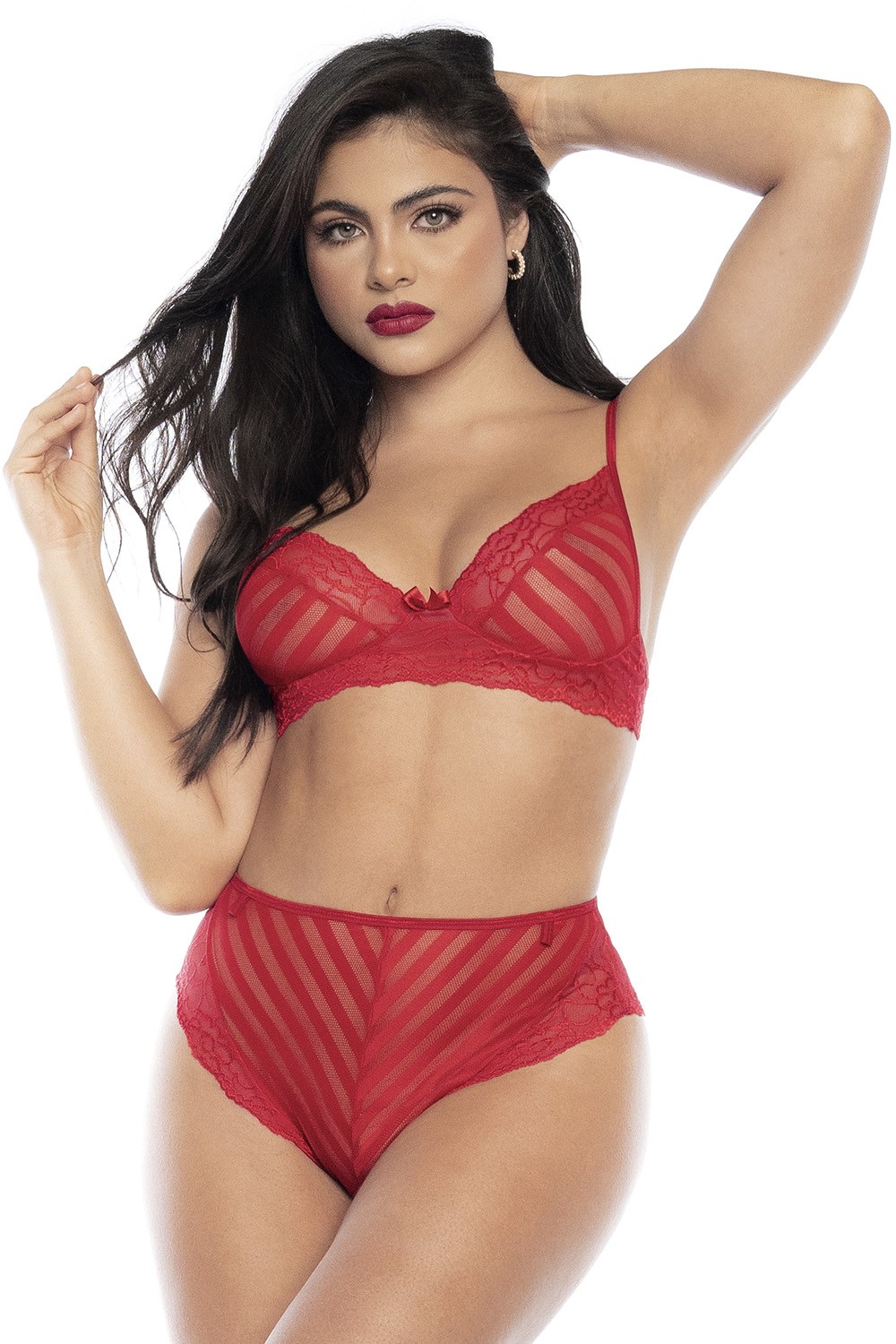 Tweedelige set in rode kant - MAL8815RED - Afbeelding 2