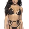 3 stuks zwarte netlingerie - MAL8785BLK