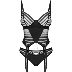 Lune Bellis korset en string - Zwart