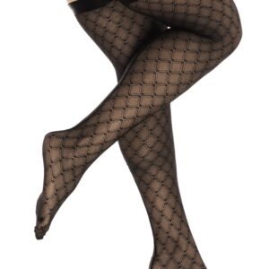 Zwarte transparante netpanty met print - MAL1112BLK