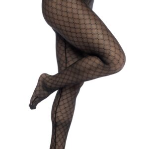 Zwarte transparante netpanty met print - MAL1111BLK