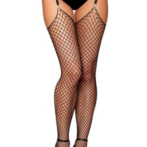 Zwarte netpanty met grote mazen - DG0215BLK