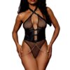 Zwart netstof body met kettingen - DG13292BLK