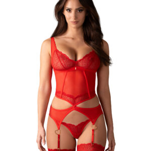 Cupide Desir korset en string - Rood