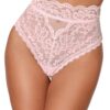 Roze kanten string met hoge taille - DG1477PNK