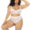 Wit tweedelig set grote maat Emberly, bh en hoge taille slip - MAL8842XWHT