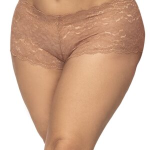 Grote maat kanten shorty in taupekleur - MAL90TAUP