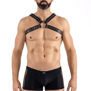 Harnas man kunstleer brede banden met ringen - LM302412187