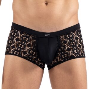 Zwarte boxer met geborduurd net Shinny - LM2407-67BLK