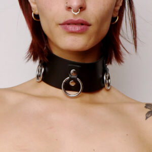 Leren ketting Collectie Ringen Zwart