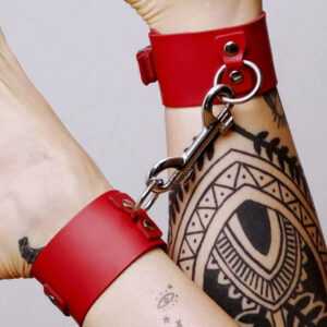 Leren enkelbanden Collectie Ringen Rood