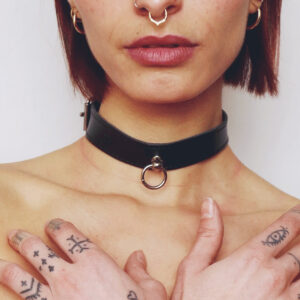 Fijne zwarte ringketting