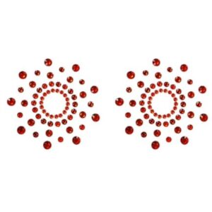 Paar rode strass plaknippelbedekkers - NP-1030RED