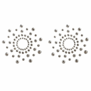 Paar witte strass-adhesieve tepelbedekkers - NP-1030WHT