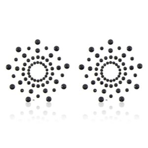 Paar zwarte strass plaknippelbedekkers - NP-1030BLK