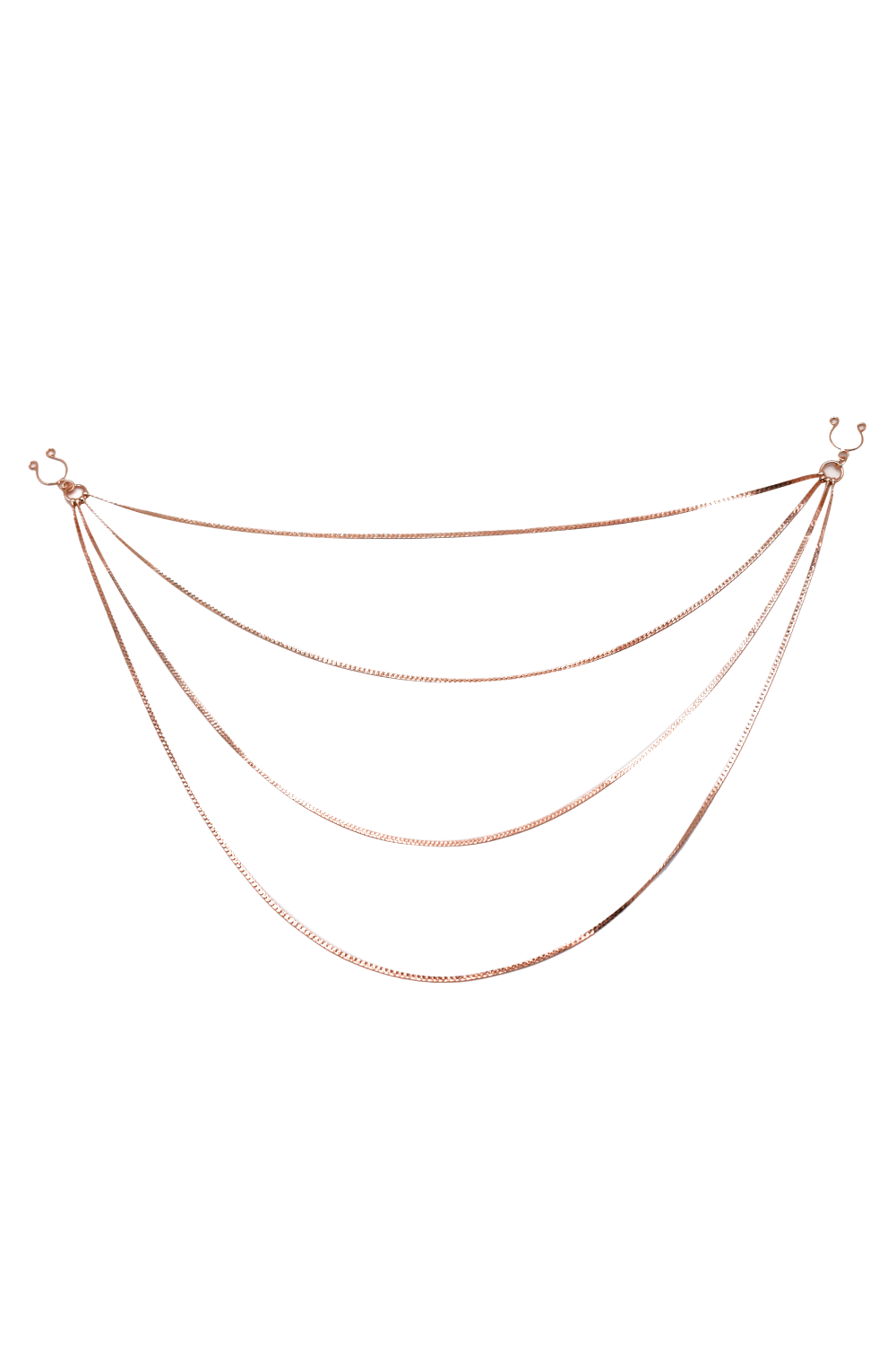 sieraden tepelklemmen met 4 roségouden kettinkjes - SO-0188 - Afbeelding 2