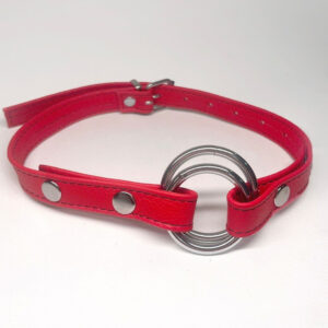 Rode leren ringgag