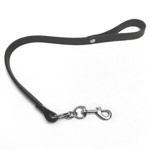 Korte leren riem Zwart