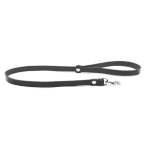 Lange leren riem Zwart