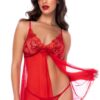 Rode babydoll en bijpassende string - MAL7559RD