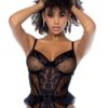 Zwarte body met korsetillusie - MAL8885BLK