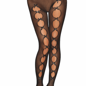 Zwarte fantasie-netpanty met achterbies - DG0528BLK