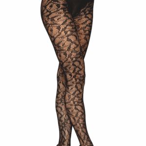 Zwarte fantasie panty met slipprint - DG0529BLK
