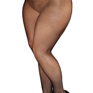 Grote maat netpanty fijne maas zwart - DG0542XBLK