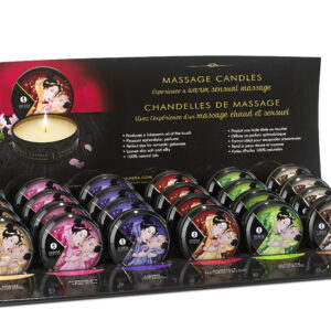 Display mini massagekaarsen - 24 stuks