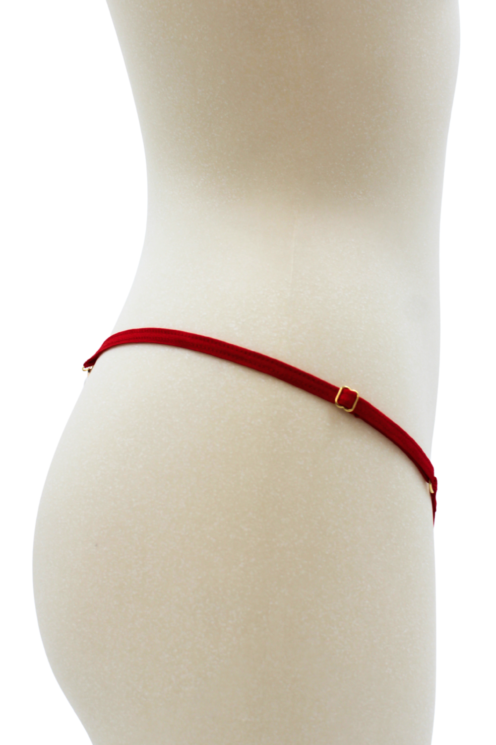 Rood koord met parel en gouden strass - PA06MRED - Afbeelding 5