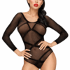 Zwart fantasie body met lange mouwen High on love - PH0118BLK