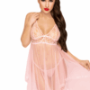Nachthemd en bijpassende string Rose Naughty doll - PH0084PNK