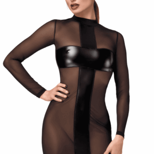 F369 Crossfire Mini Jurk in mesh en wetlook