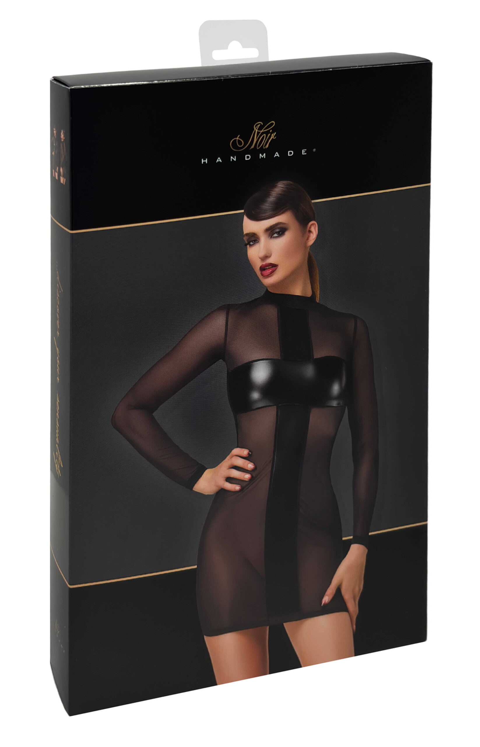 F369 Crossfire Mini Jurk in mesh en wetlook - Afbeelding 7