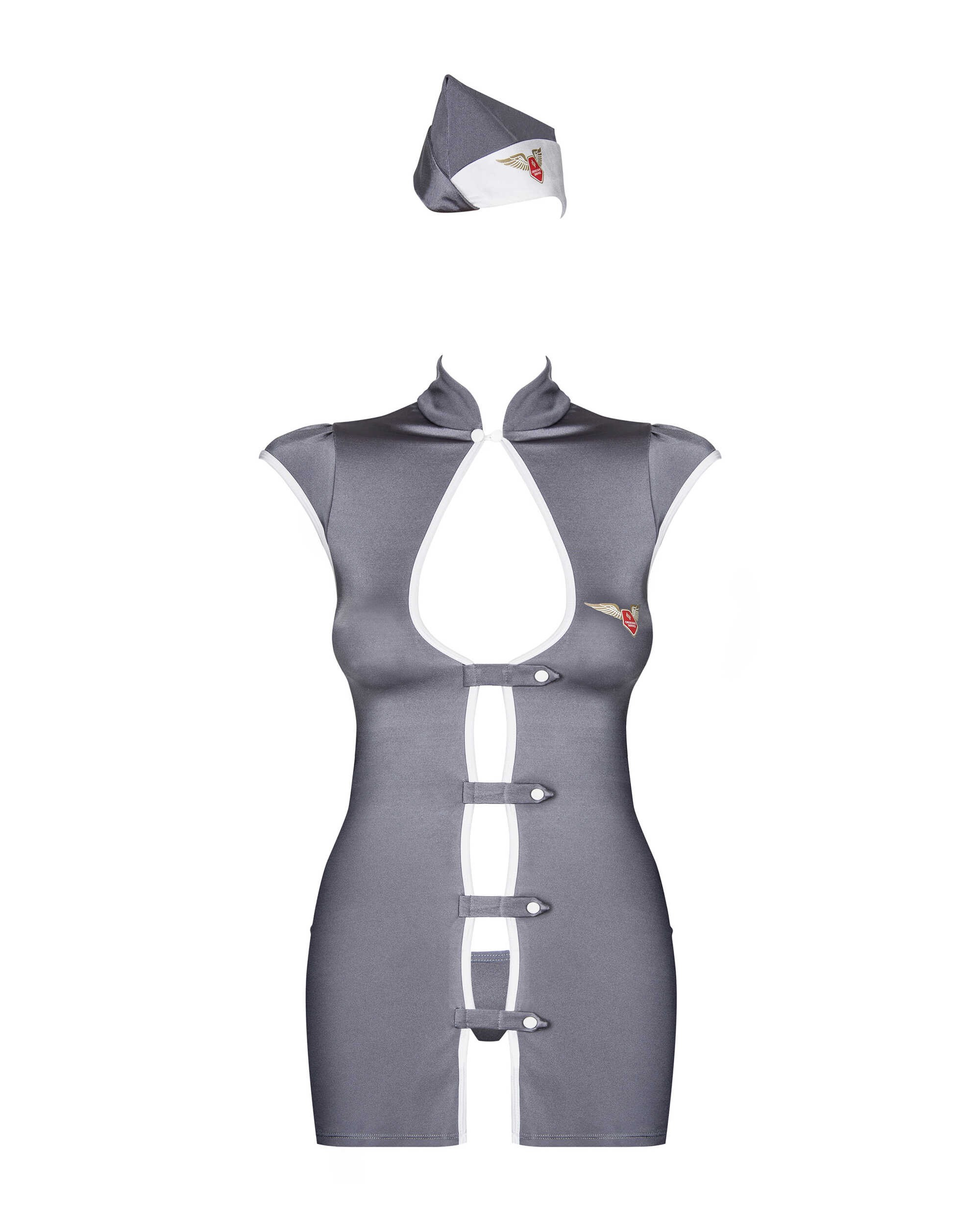 Stewardess Costume 3 pcs - Gris - Afbeelding 4