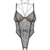 Anniverse special body ouvert et harnais - Noirs