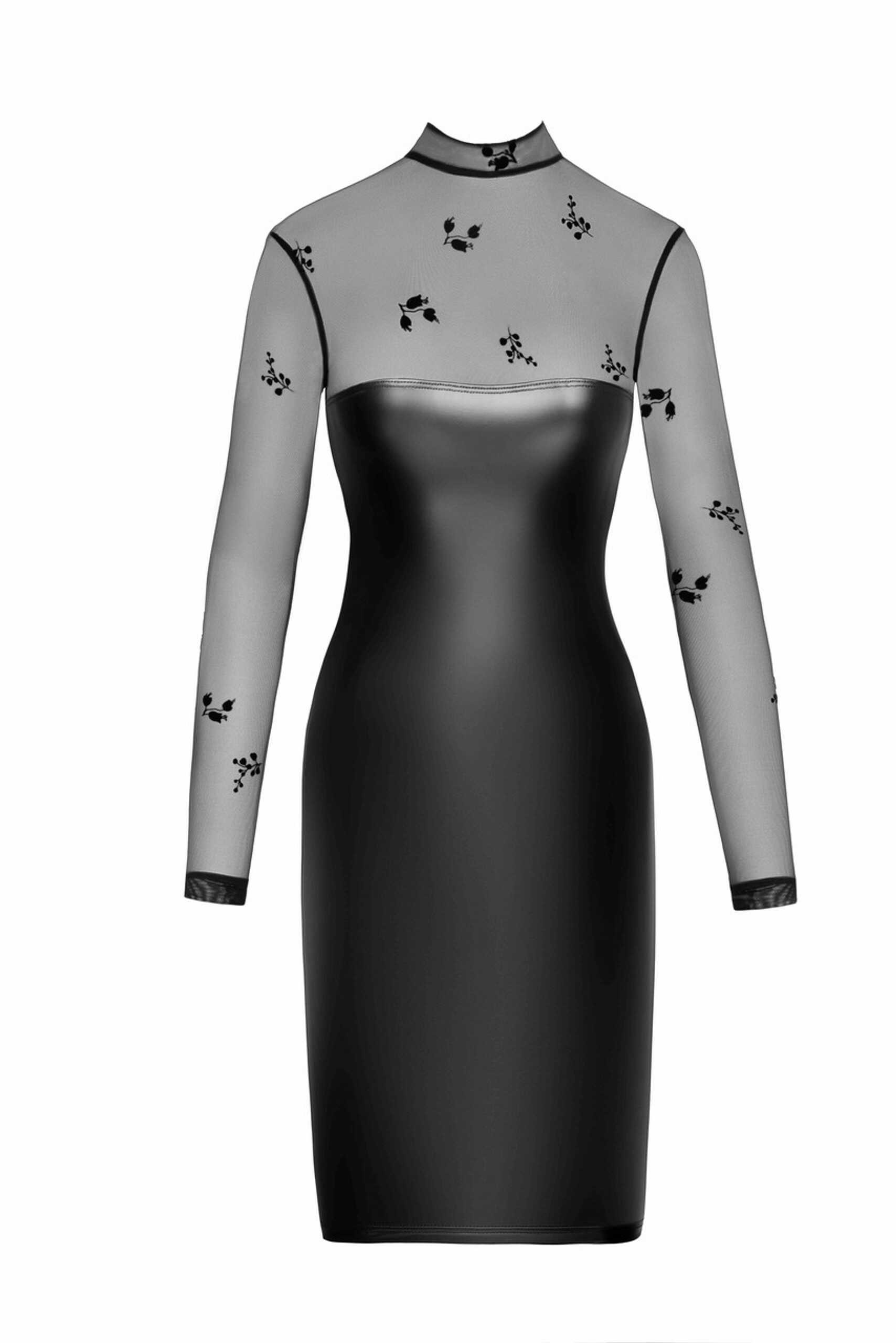 F310 Sublime robe midi en wetlook et maille floquée - Afbeelding 4